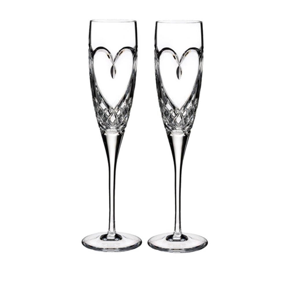 *NIB* Waterford Love True Love Flute, Pair